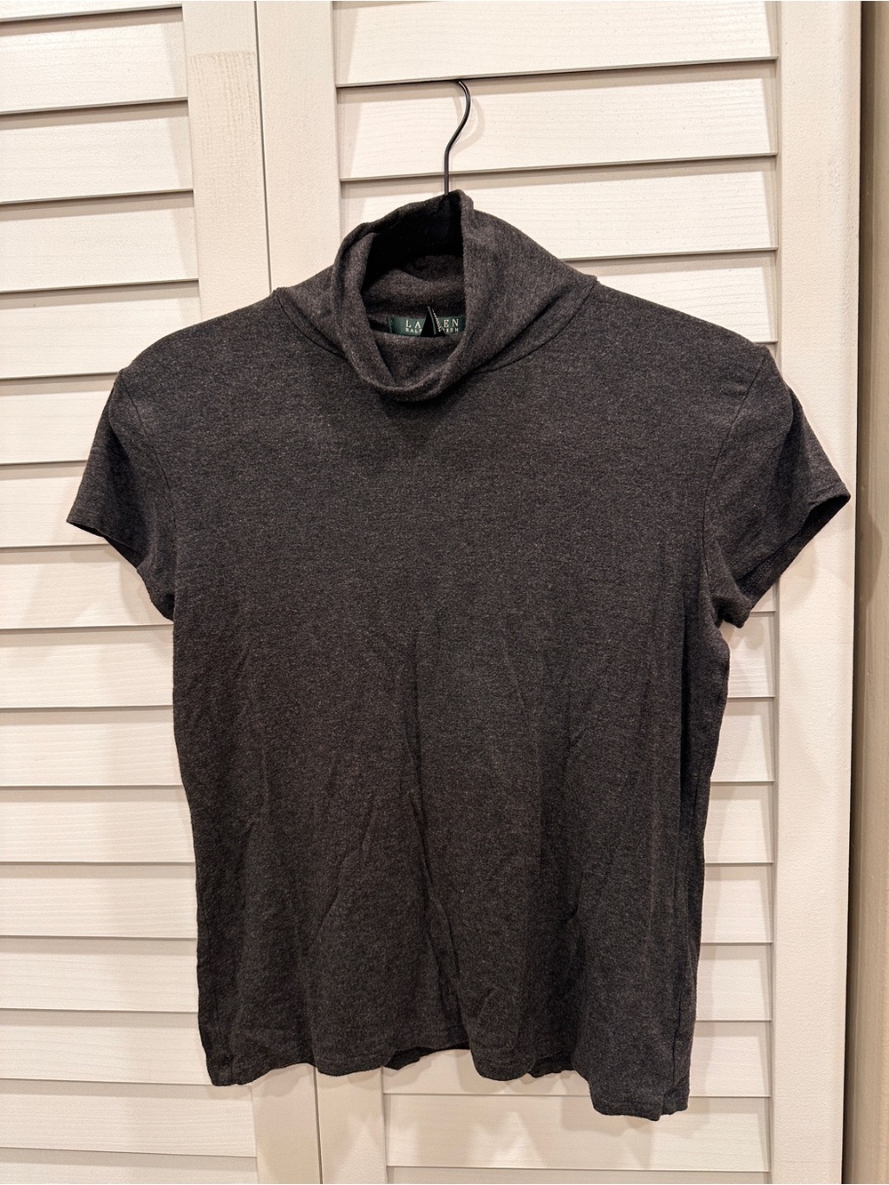 Ralph Lauren Charcoal Short-Sleeve Turtleneck Tee size M